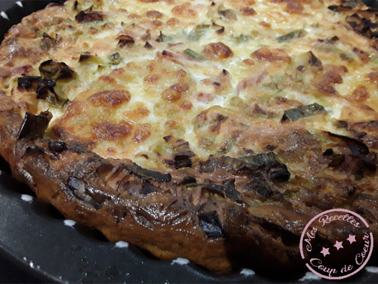 Quiche sans pâte aux poireaux et bacon