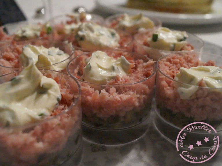 Verrine champignon et crème de jambon